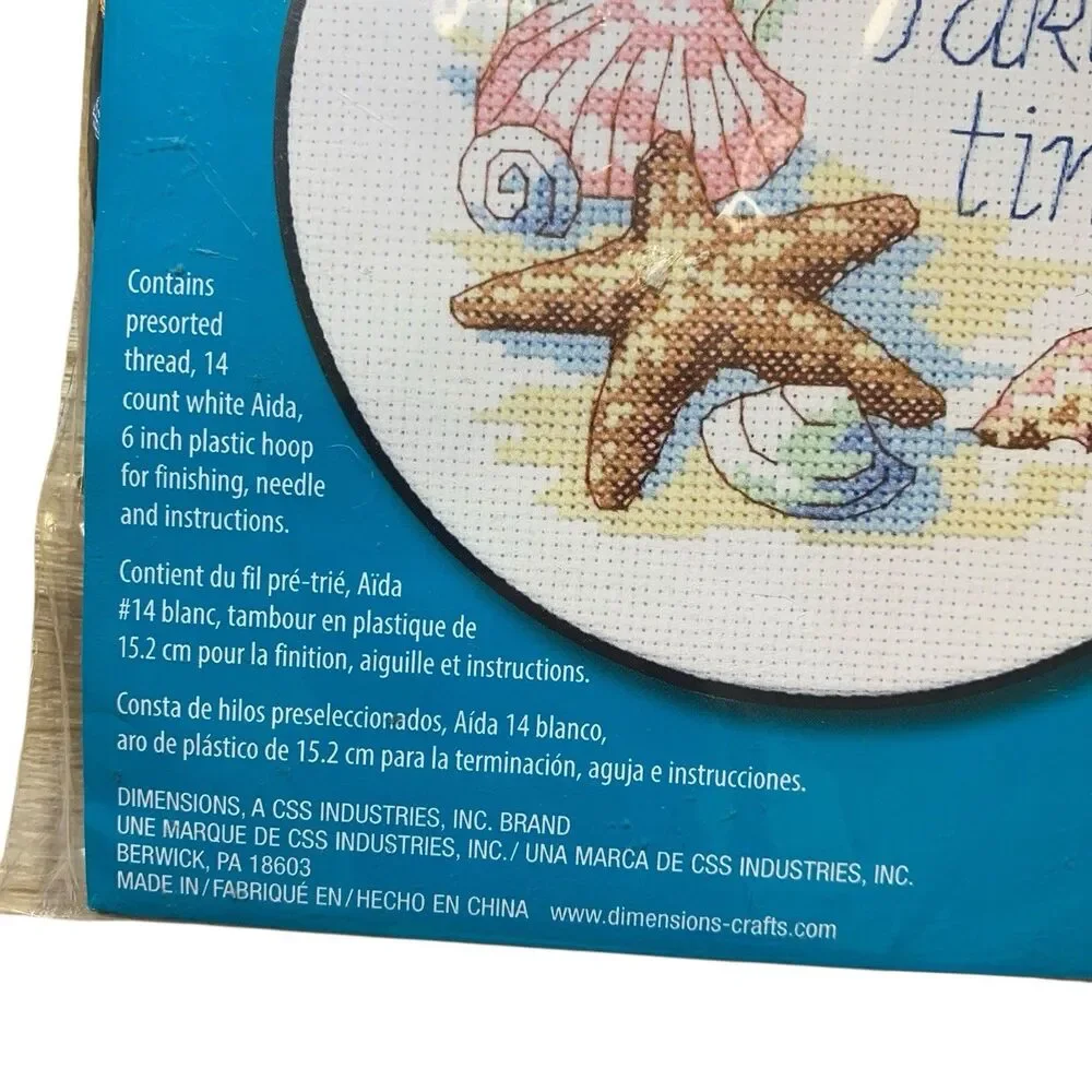 Dimensions Counted Cross Stitch Kit Seashell Starfish Beach Coastal 73060